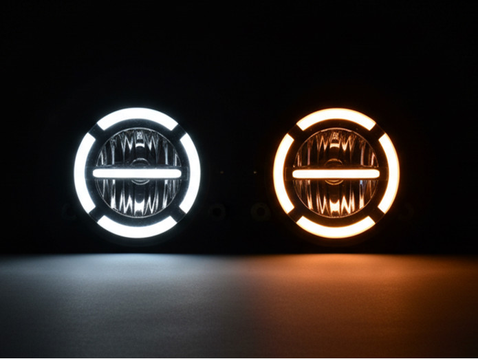 Headlight round 165mm "Angel Eye "Cross" LED 12V